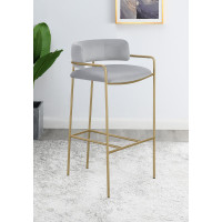 Coaster Furniture 182160 Upholstered Low Back Stool Grey and Gold